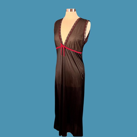 Vintage 70's Sheer Black and Red Nightgown - image 5