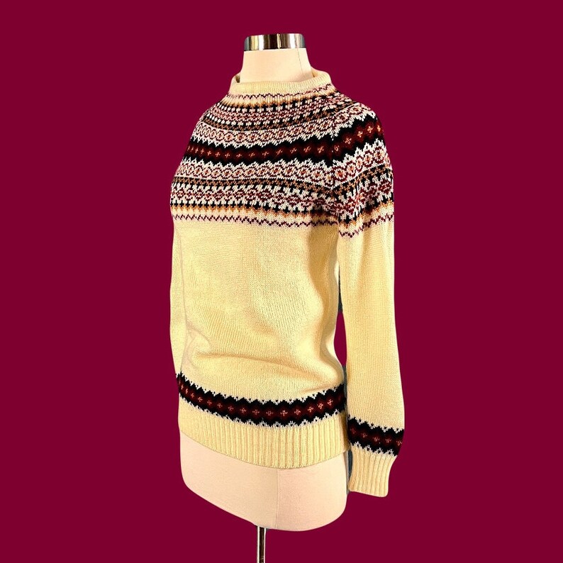 Vintage 70's Acrylic Winter Fall Vintage Boho Sweater by Albee image 6