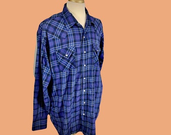 Men&#39;s Ely Cattleman Vintage XXLT Big Tall Pearl Snap Long Sleeve