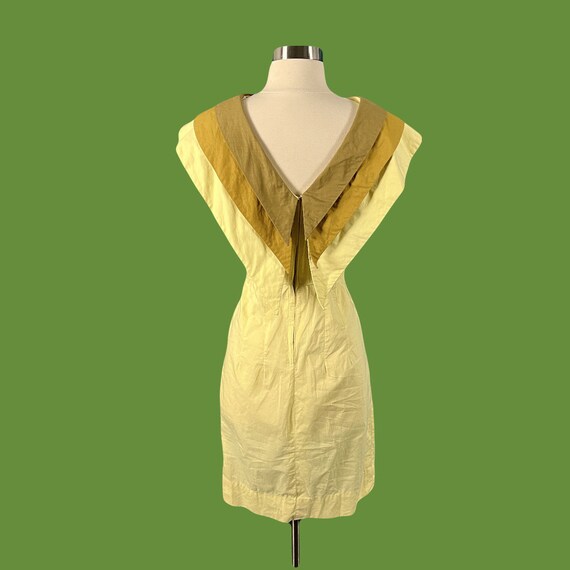 Vintage 50's Layered Collar Cotton Wiggle Dress - image 6