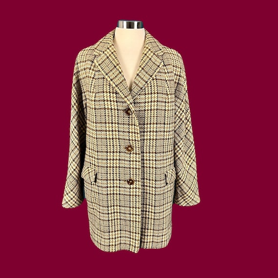 Vintage 60's Cotsmoor Scottish Wool Houndstooth C… - image 3