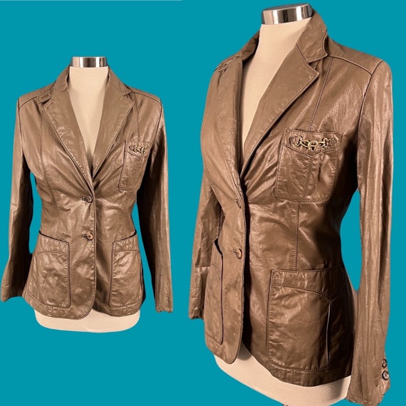 Vintage 70 s Etienne Aigner Blazer Leather Jacket Gem