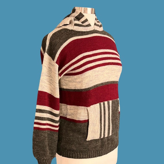 Vintage 70's Beewear Kangaroo Pocket Striped Hood… - image 8