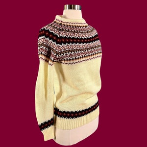 Vintage 70's Acrylic Winter Fall Vintage Boho Sweater by Albee image 4