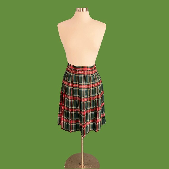 Vintage Karen Scott Plaid Pleated Skirt - image 2