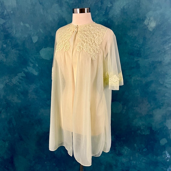 Vintage 60's Blanche Sheer Halter Babydoll Peigno… - image 9