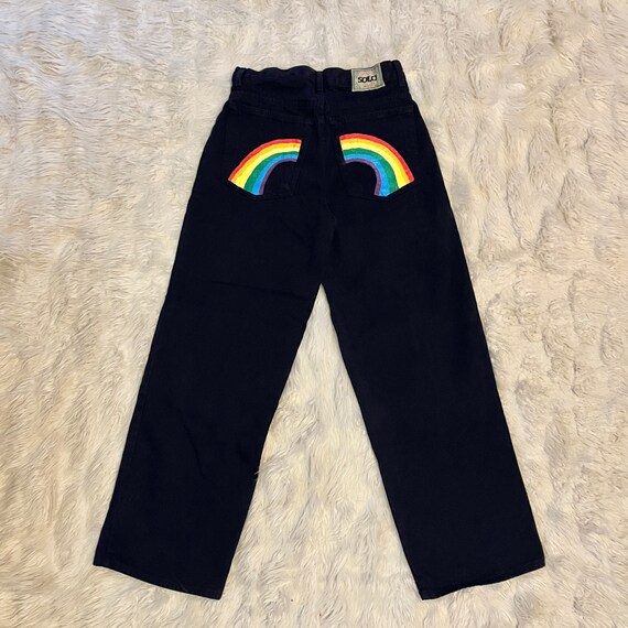 Solo Wide Leg Jeans Baggy Pants Rainbow 