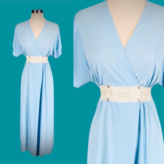 1970's Shadowline Pearl Snap Wrap Dressing Gown N… - image 1