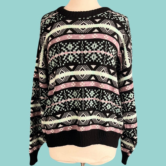 Vintage 1980's Acrylic Print Sweater