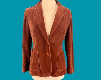 1970&#39;s Vintage Women’s Brown Velvet Blazer