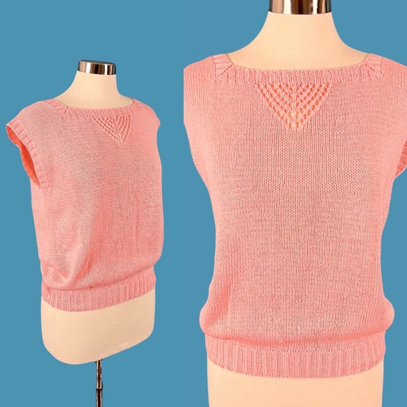 Vintage 80's Sleeveless Knit Top - image 1