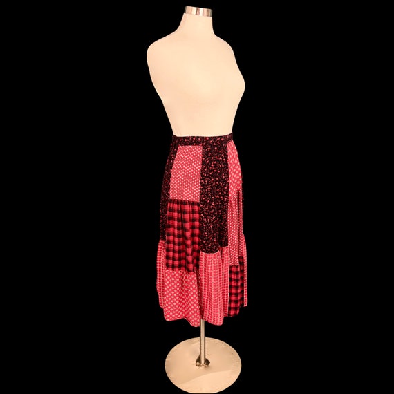 Vintage 1980's Patchwork Hippie Boho Maxi Skirt - image 2