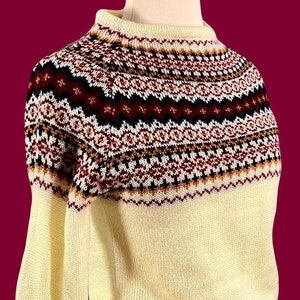 Vintage 70's Acrylic Winter Fall Vintage Boho Sweater by Albee image 7