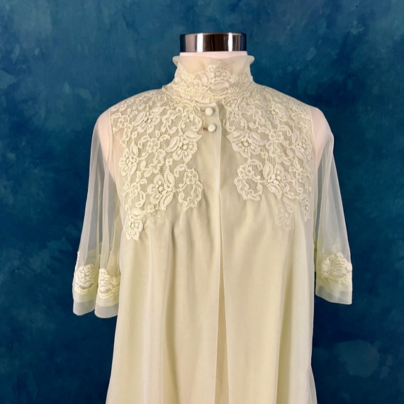 Vintage 60's Blanche Sheer Halter Babydoll Peigno… - image 7