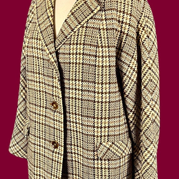 Vintage 60's Cotsmoor Scottish Wool Houndstooth C… - image 9