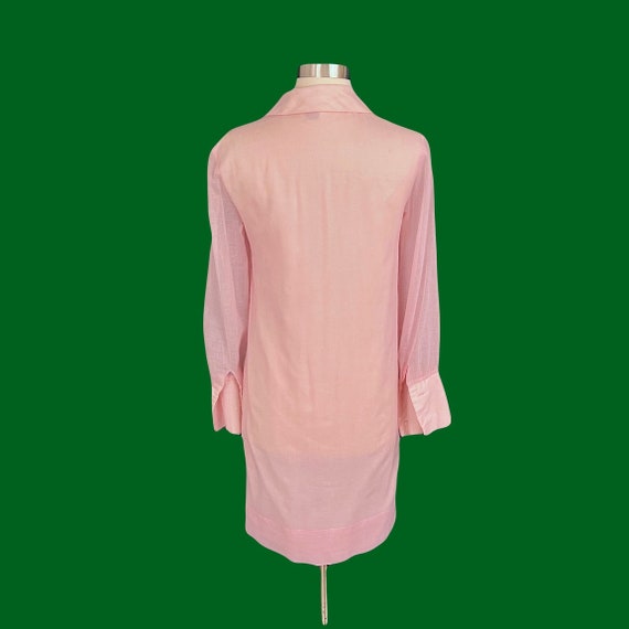 Vintage 60's Carol Brent Pink Shift Dress Sheer S… - image 4