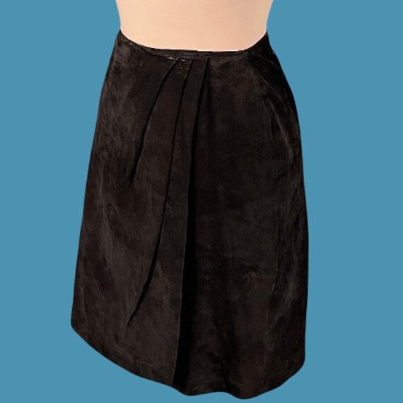 Vintage 70's Lord & Taylor Wrap Style Suede Skirt - image 5