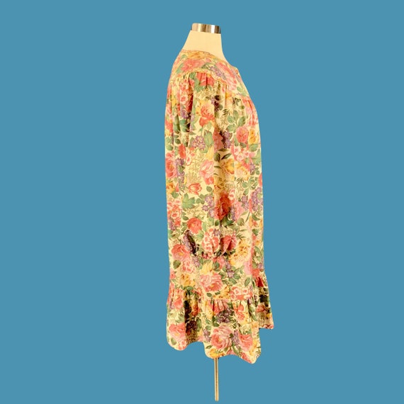 Vintage 80's Pearl Snap Floral Print Housedress L… - image 9
