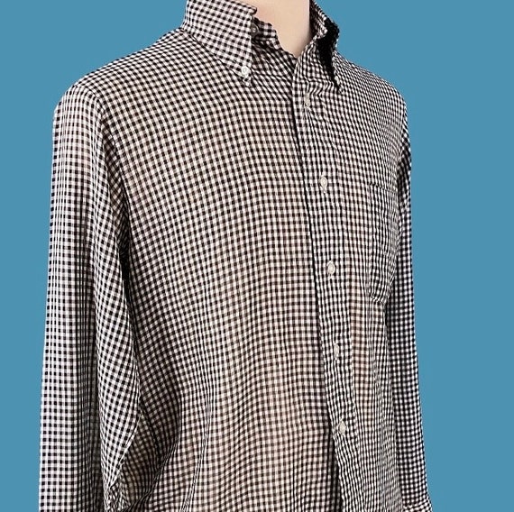 Vintage 70's Men's  Gingham Check Van Heusen Butt… - image 5