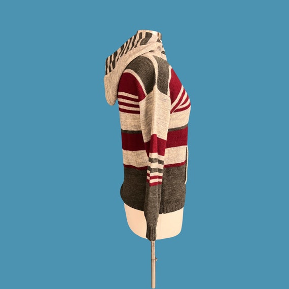 Vintage 70's Beewear Kangaroo Pocket Striped Hood… - image 4