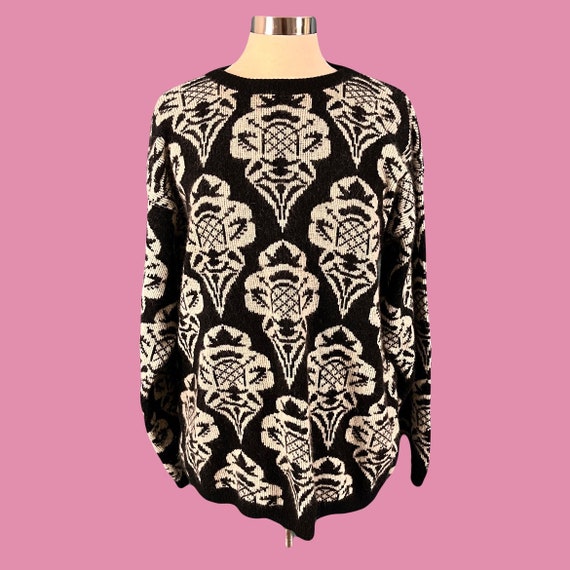 Vintage 80's Angora Lambswool Print Sweater - image 3