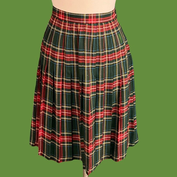 Vintage Karen Scott Plaid Pleated Skirt - image 4