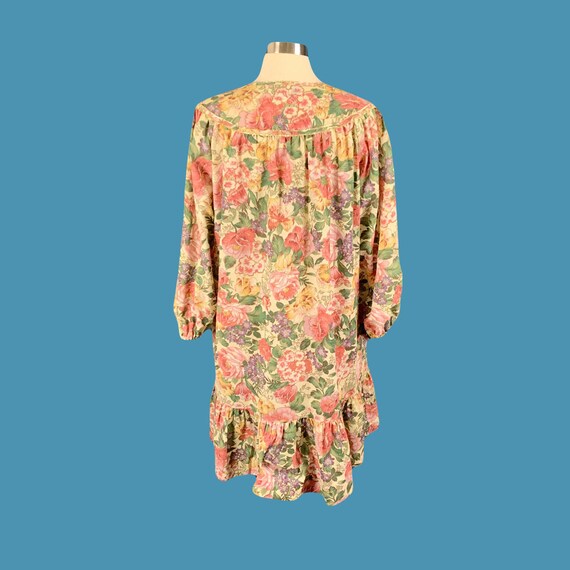 Vintage 80's Pearl Snap Floral Print Housedress L… - image 7