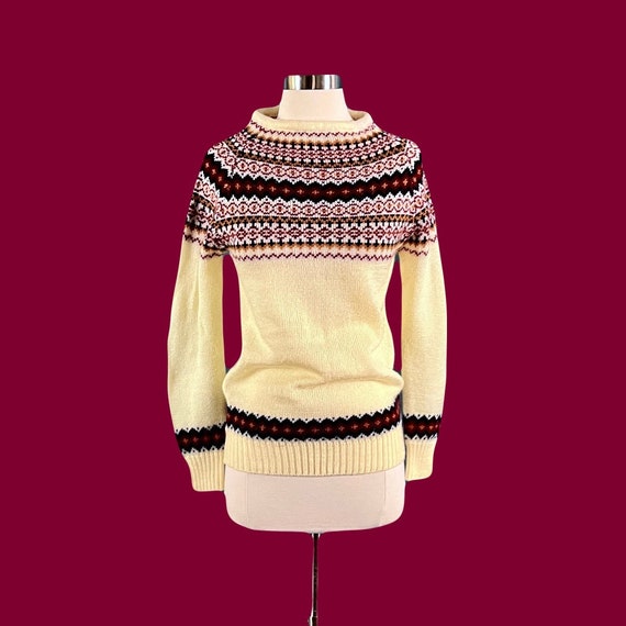 Vintage 70's Acrylic Winter Fall Vintage Boho Sweater by Albee