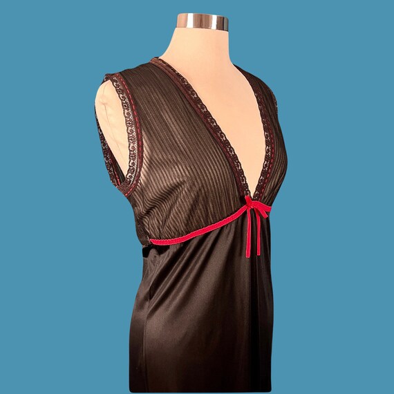 Vintage 70's Sheer Black and Red Nightgown - image 7