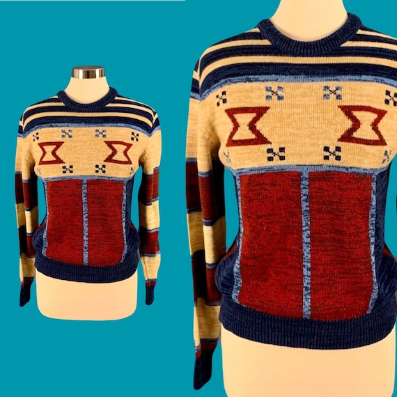 Vintage 70's Space Dye Pullover Sweater - image 1