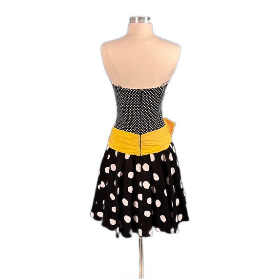 Vintage 80's Patty O'Neil Strapless Polka Dot For… - image 6