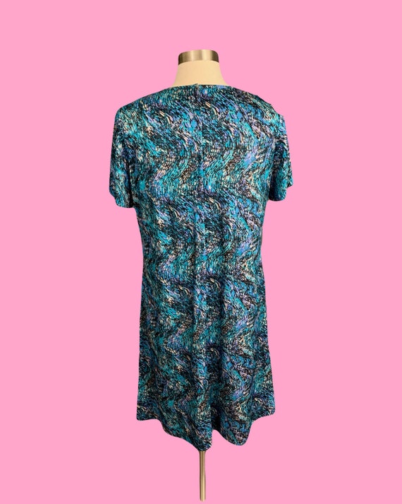 1970's Psychedelic Print Mod Shift Short Sleeve M… - image 5