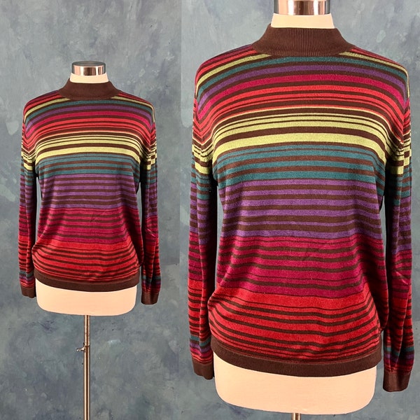 Vintage 80's Acrylic Mock Neck Pullover Shirt