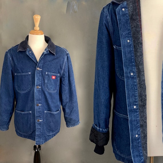 dickies denim chore coat with blanket lining