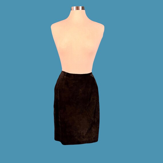 Vintage 70's Lord & Taylor Wrap Style Suede Skirt - image 3