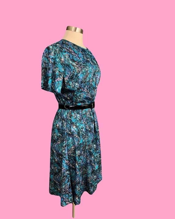 1970's Psychedelic Print Mod Shift Short Sleeve M… - image 6