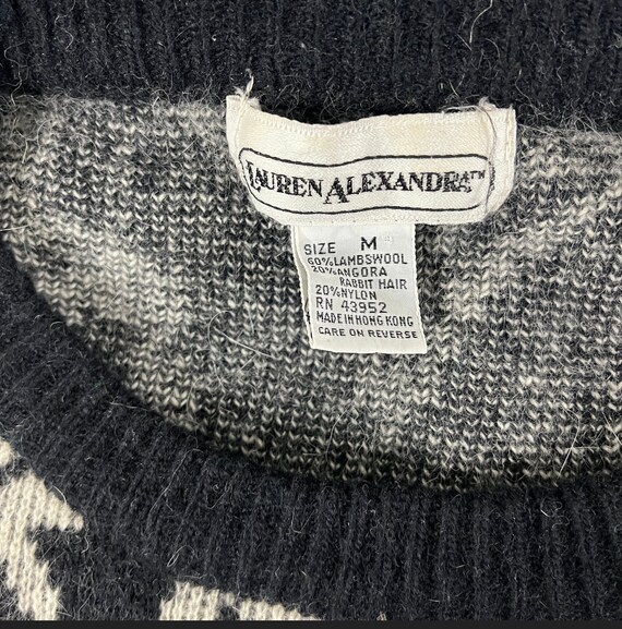 Vintage 80's Angora Lambswool Print Sweater - image 2