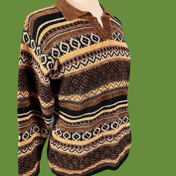 Vintage 80's Unisex Italian Pullover Collared Swe… - image 4