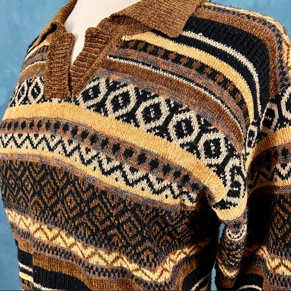 Vintage 80's Unisex Italian Pullover Collared Swe… - image 8