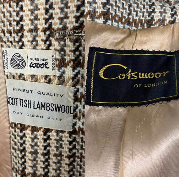 Vintage 60's Cotsmoor Scottish Wool Houndstooth C… - image 2