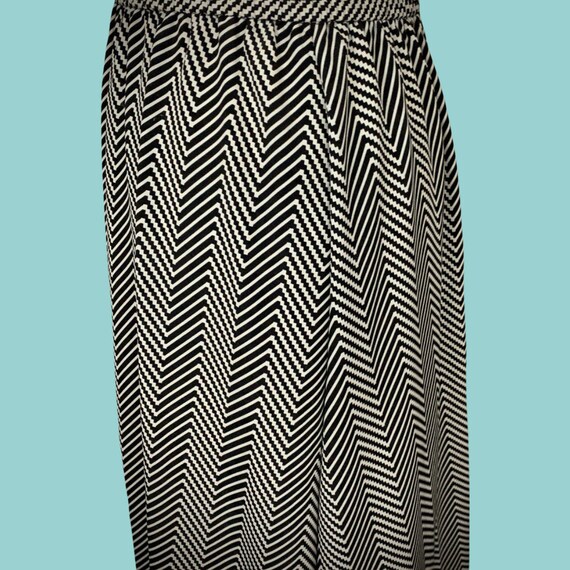 1980's Leslie Fay A Line Geometric Print Midi Ski… - image 5