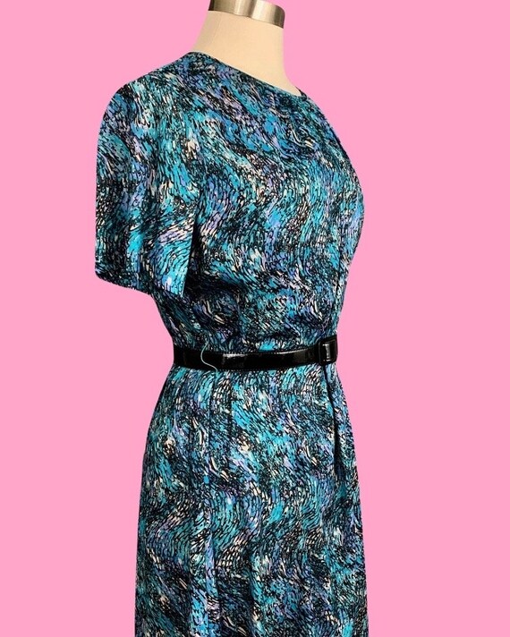 1970's Psychedelic Print Mod Shift Short Sleeve M… - image 7