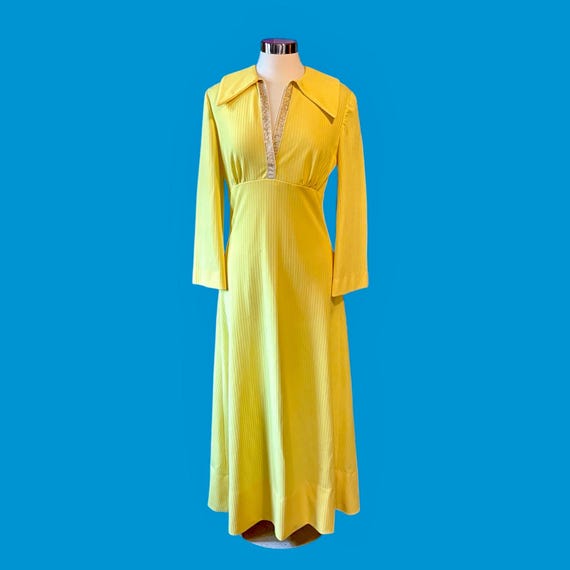 yellow ribbed maxi dress Ribbed Yellow Long Sleeve Maxi Dress
