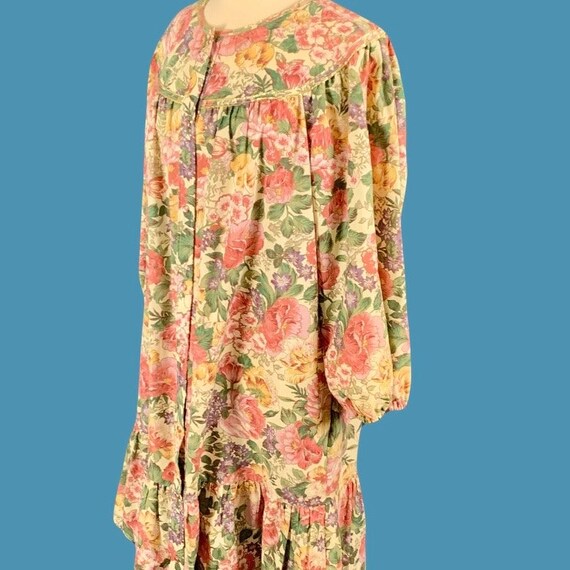 Vintage 80's Pearl Snap Floral Print Housedress L… - image 8