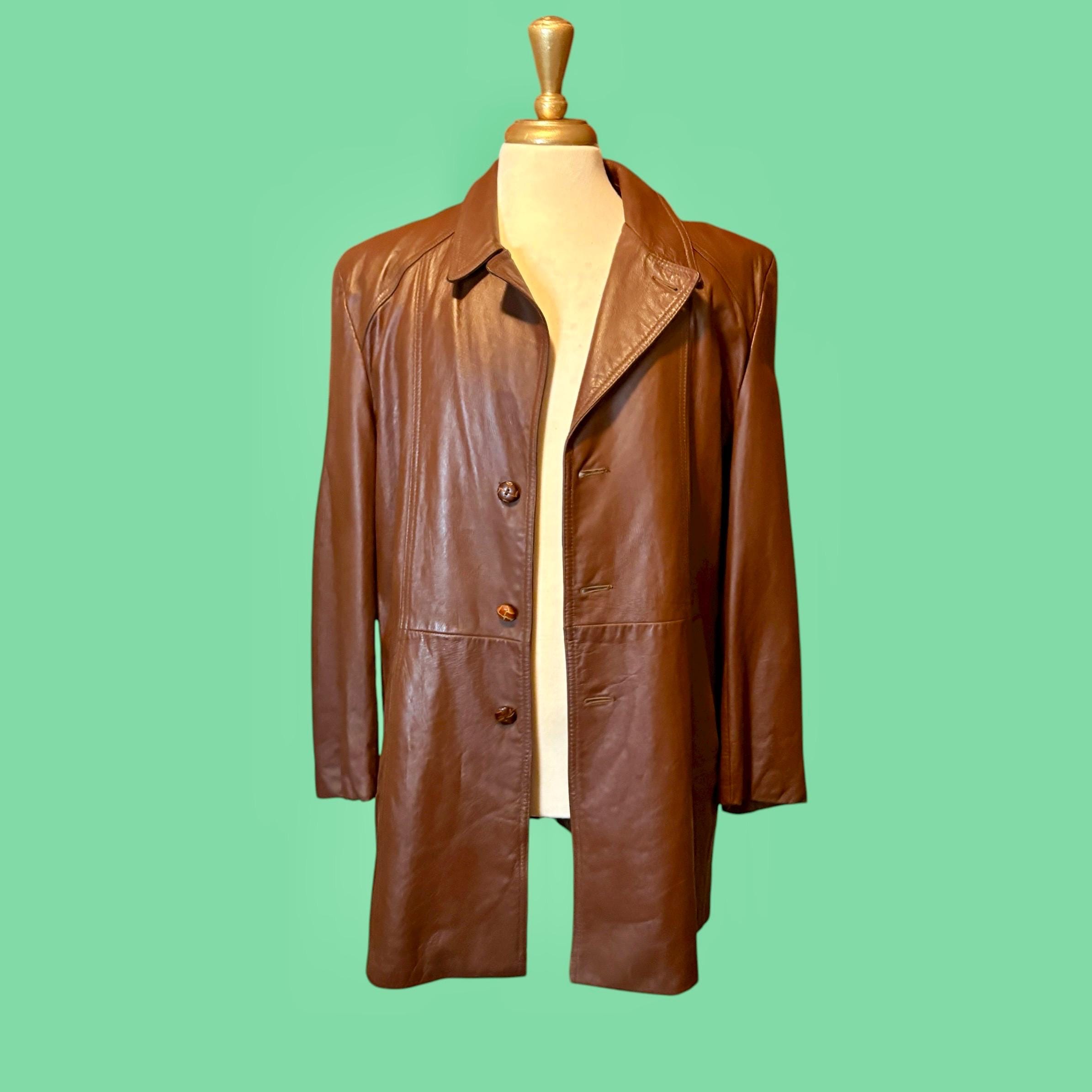 Vintage Leather Car Coat - Etsy Australia