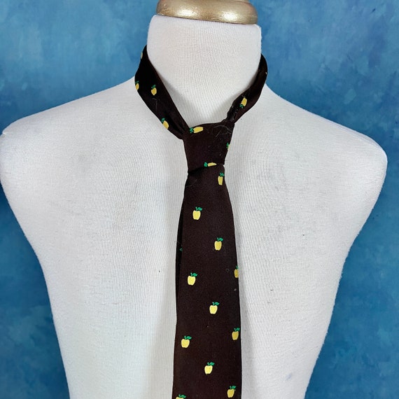 Vintage 70's Yellow Apple Polyester Necktie - image 6