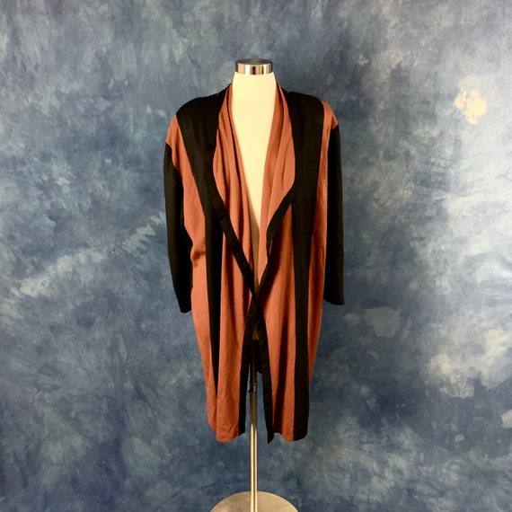 Vintage 80's Open Cardigan With Shoulder Pads - image 3