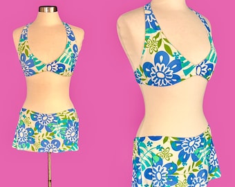 Vintage 70's Sand N Surf Skirtini Bikini Two Piece