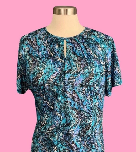 1970's Psychedelic Print Mod Shift Short Sleeve M… - image 8