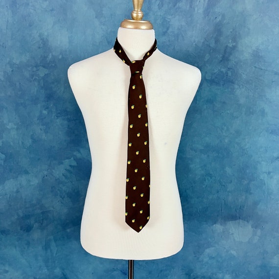 Vintage 70's Yellow Apple Polyester Necktie - image 3
